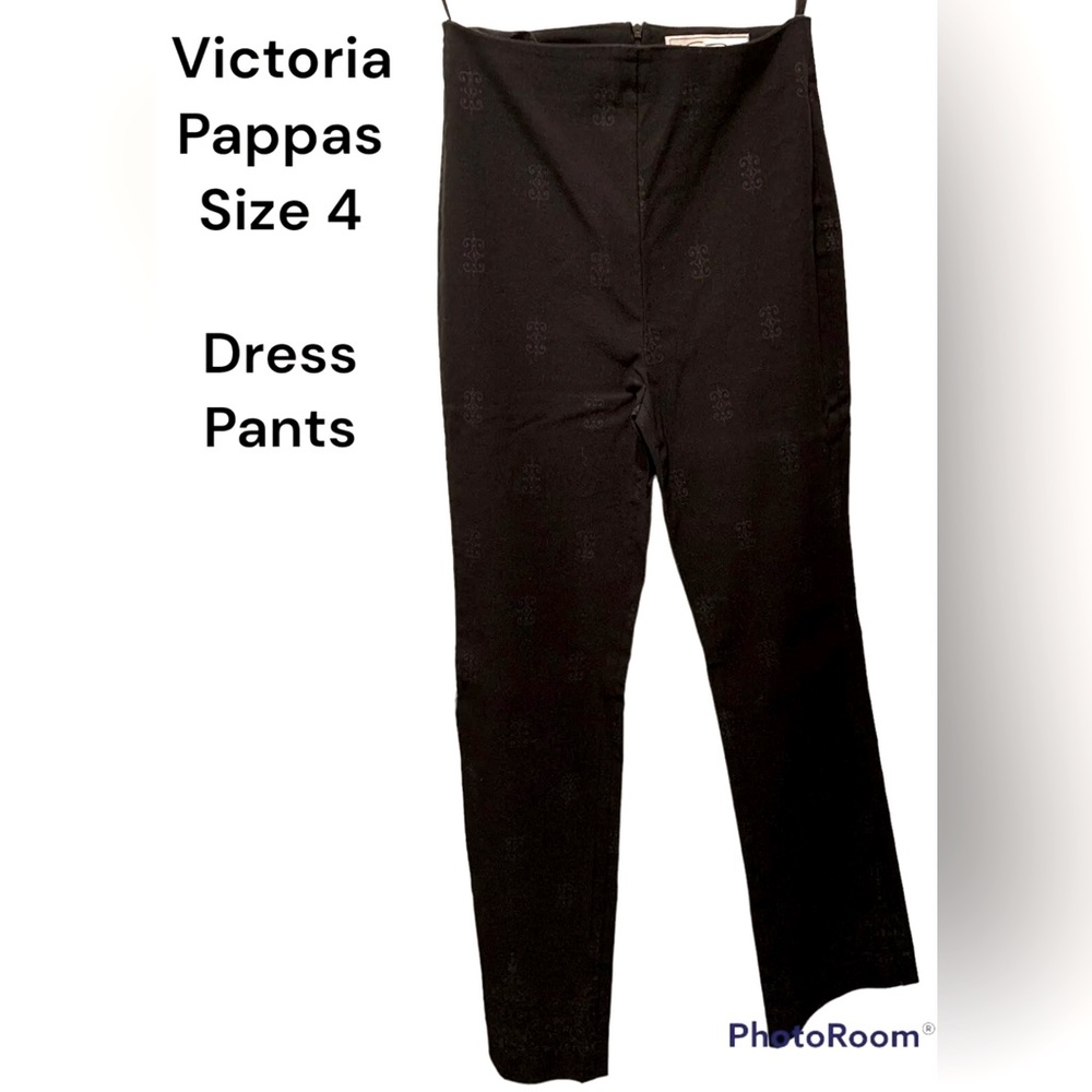Sz 4 High Waist Black Dress Pants Women's By Victoria Pappas